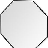 38" Black Octagon Metal Framed Bathroom Vanity Mirror
