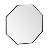 38" Black Octagon Metal Framed Bathroom Vanity Mirror