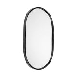 36" Black Oval Metal Framed Accent Mirror
