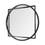 46" Black Abstract Metal Framed Accent Mirror