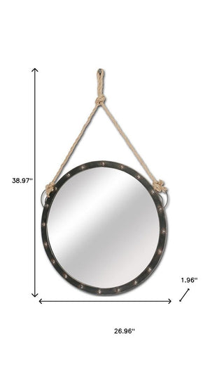 27" Round Metal Frame Wall Mirror