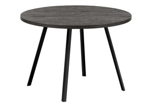 47" Gray And Black Rounded Metal Three Leg Base Dining Table
