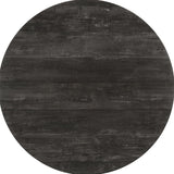 47" Gray And Black Rounded Metal Three Leg Base Dining Table