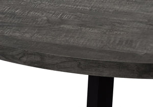 47" Gray And Black Rounded Metal Three Leg Base Dining Table