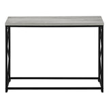 44" Gray and Black Frame Console Table