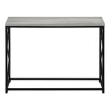44" Gray and Black Frame Console Table