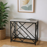 44" Gray and Black Frame Console Table