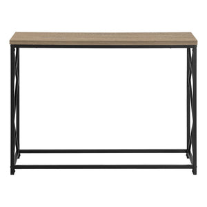 44" Taupe and Black Wood and Metal Frame Console Table