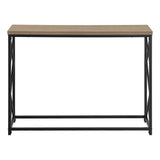 44" Taupe And Black Frame Console Table