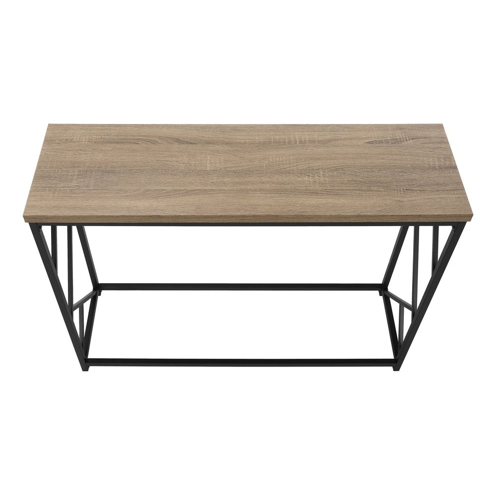 44" Taupe And Black Frame Console Table