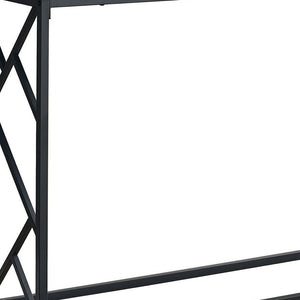 44" Taupe and Black Wood and Metal Frame Console Table