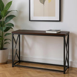 44" Brown And Black Frame Console Table