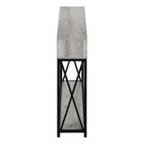 47" Gray and Black Frame Console Table With Shelves