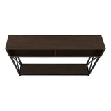 47" Brown and Black Frame Console Table With Shelves
