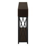 47" Brown and Black Frame Console Table With Shelves