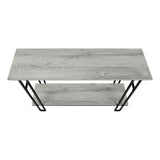 47" Gray and Black Frame Console Table With Shelves