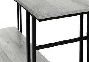 47" Gray and Black Frame Console Table With Shelves