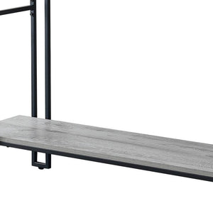 47" Gray and Black Frame Console Table With Shelves