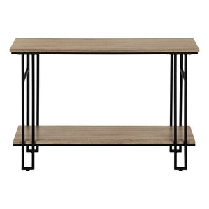 47" Gray and Black Frame Console Table With Shelves