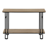 47" Gray and Black Frame Console Table With Shelves