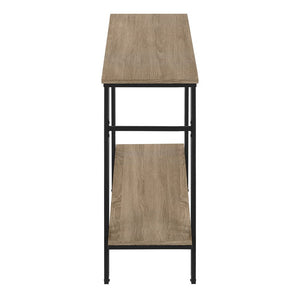 47" Gray and Black Frame Console Table With Shelves