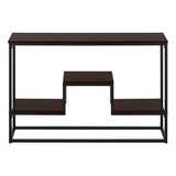 48" Brown and Black Frame Console Table With Shelves