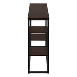 48" Brown and Black Frame Console Table With Shelves
