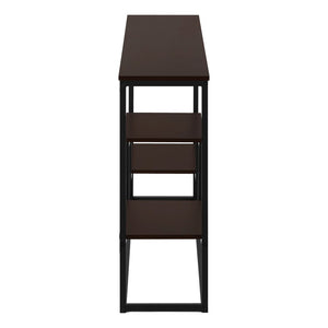 48" Brown and Black Frame Console Table With Shelves