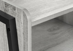 23" Rectangular Grey And Black Metal Accent Table