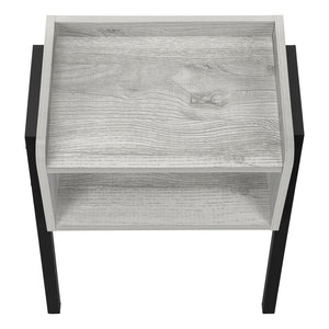23" Rectangular Grey And Black Metal Accent Table