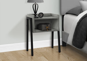 23" Rectangular Grey And Black Metal Accent Table