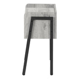 23" Rectangular Grey And Black Metal Accent Table