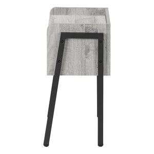 23" Rectangular Grey And Black Metal Accent Table