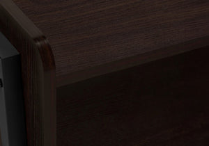 23" Rectangular Espresso Accent Table With Black Metal Legs