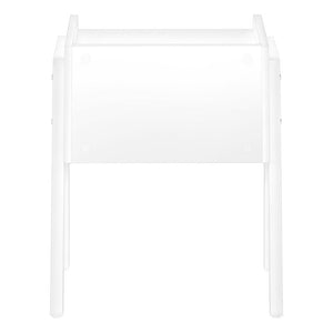 23" Rectangular White Accent Table With White Metal Legs