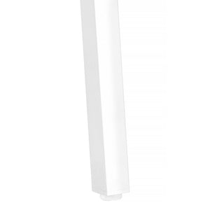 23" Rectangular White Accent Table With White Metal Legs