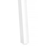 23" Rectangular White Accent Table With White Metal Legs