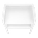 23" Rectangular White Accent Table With White Metal Legs