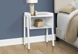 23" Rectangular White Accent Table With White Metal Legs