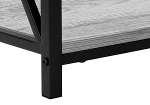 26" Rectangular Grey Black Metal Accent Table