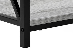 26" Rectangular Grey Black Metal Accent Table