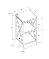 26" Rectangular Grey Black Metal Accent Table