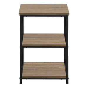 26" Rectangular Dark Taupe Black Metal Accent Table