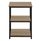 26" Rectangular Dark Taupe Black Metal Accent Table