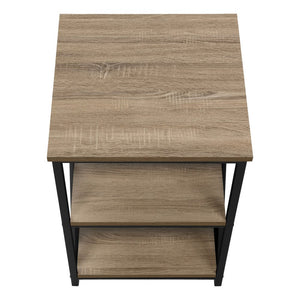 26" Rectangular Dark Taupe Black Metal Accent Table