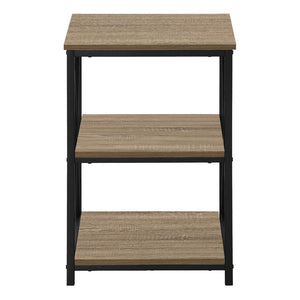 26" Rectangular Dark Taupe Black Metal Accent Table