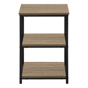 26" Rectangular Dark Taupe Black Metal Accent Table