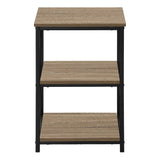 26" Rectangular Dark Taupe Black Metal Accent Table