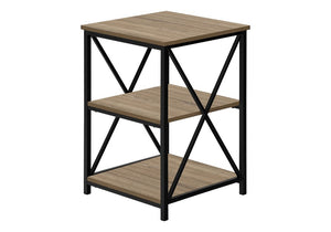 26" Rectangular Dark Taupe Black Metal Accent Table