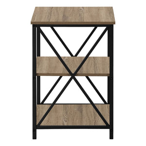 26" Rectangular Dark Taupe Black Metal Accent Table